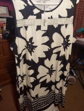 Wiholl Balck and White Summer Dress 2XL